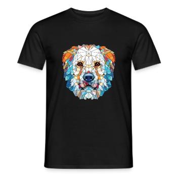 Maremma Sheepdog Dog Breed Watercolor Illustration - Men's T-Shirt - black - Front - AI Model Male 178 light (178cm)