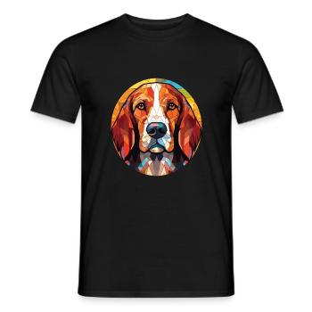 Posavac Hund Rasse Aquarell Illustration - Männer T-Shirt - Schwarz - Vorne - AI Model Male 178 light (178cm)