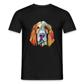 Spinone Italiano Hunderasse Aquarell Illustration - Männer T-Shirt - Schwarz - Vorne - AI Model Male 178 light (178cm)