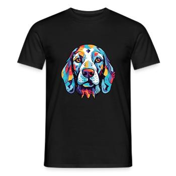 Dalmatinische Hunderasse Aquarellglas-Illustration - Männer T-Shirt - Schwarz - Vorne - AI Model Male 178 light (178cm)