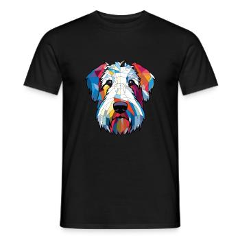 Sealyham Terrier Dog Breed Watercolor Illustration - Men's T-Shirt - black - Front - AI Model Male 178 light (178cm)