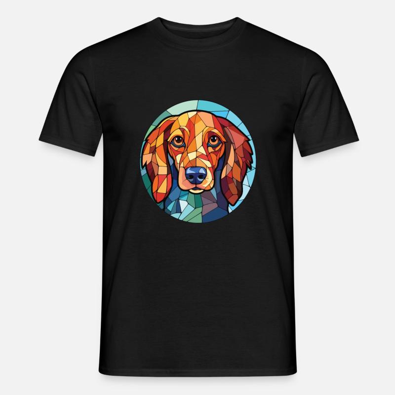Westfälische Dachsbracke Hunderasse Aquarellglas - Männer T-Shirt - Schwarz
