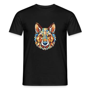 Sibérie occidentale Laika chien race aquarelle colorée - T-shirt homme - noir - Devant - AI Model Male 178 light (178cm)