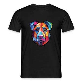 Taigan Kyrgyzdyn Taighany Dog Breed Watercolor - Men's T-Shirt - black - Front - AI Model Male 178 light (178cm)