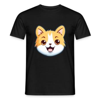 Bambino Cat Cartoon Illustration à l’aquarelle - T-shirt homme - noir - Devant - AI Model Male 178 light (178cm)