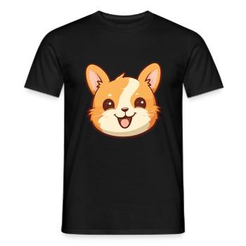 Illustration aquarelle de dessin animé de chat de Chypre - T-shirt homme - noir - Devant - AI Model Male 178 light (178cm)
