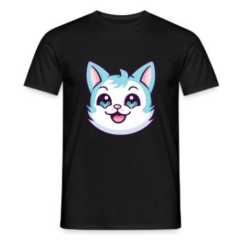 Hantilly Tiffany Katze Cartoon Aquarell Clipart - Männer T-Shirt - Schwarz - Vorne - AI Model Male 178 light (178cm)