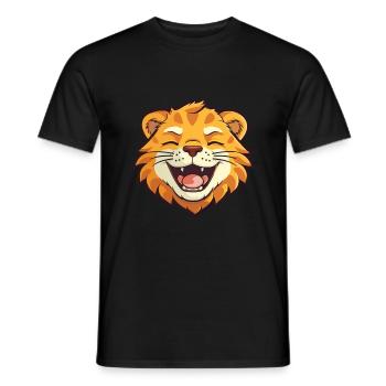 Liger Hybrid-Löwe Tiger Katze Karikatur Aquarell Kunst - Männer T-Shirt - Schwarz - Vorne - AI Model Male 178 light (178cm)