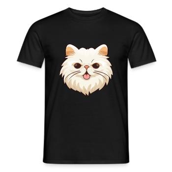 Perserkatze Karikatur Aquarell Illustration - Männer T-Shirt - Schwarz - Vorne - AI Model Male 178 light (178cm)