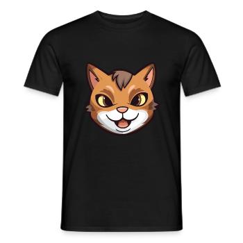 Havanna Braune Katze Karikatur Aquarell Illustration - Männer T-Shirt - Schwarz - Vorne - AI Model Male 178 light (178cm)