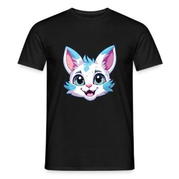 Australische gefleckte Nebelkatze Karikatur Aquarell Kunst - Männer T-Shirt - Schwarz - Vorne - AI Model Male 178 light (178cm)