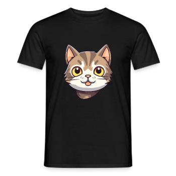American Wirehair Cat Cartoon Watercolor Clipart - Men's T-Shirt - black - Front - AI Model Male 178 light (178cm)