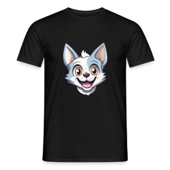 Donskoy Cat Cartoon Illustration à l’aquarelle - T-shirt homme - noir - Devant - AI Model Male 178 light (178cm)