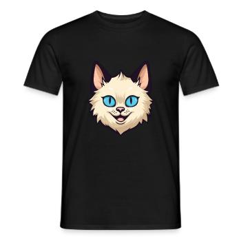 Balinesische Katze Cartoon Aquarell Illustration - Männer T-Shirt - Schwarz - Vorne - AI Model Male 178 light (178cm)