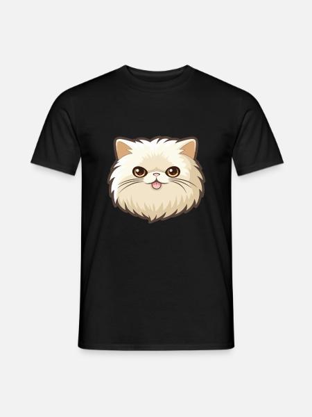 Britisch Langhaar Katze Karikatur Aquarell Clipart - Männer T-Shirt - Schwarz
