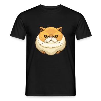 Exotic Shorthair Cat Cartoon Watercolor Clipart - Men's T-Shirt - black - Front - AI Model Male 178 light (178cm)