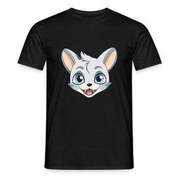 Donskoy Cat Cartoon Illustration à l’aquarelle - T-shirt homme - noir - Devant - AI Model Male 178 light (178cm)