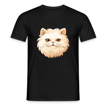Colorpoint Persian Cat Cartoon Watercolor Clipart - Men's T-Shirt - black - Front - AI Model Male 178 light (178cm)