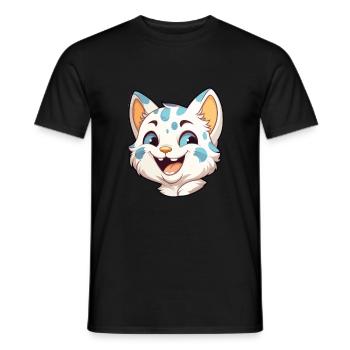 Australische gefleckte Nebelkatze Karikatur Aquarell Kunst - Männer T-Shirt - Schwarz - Vorne - AI Model Male 178 light (178cm)