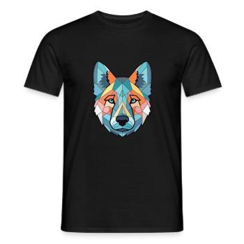 Norwegischer Elchhund Hunderasse buntes Aquarell - Männer T-Shirt - Schwarz - Vorne - AI Model Male 178 light (178cm)