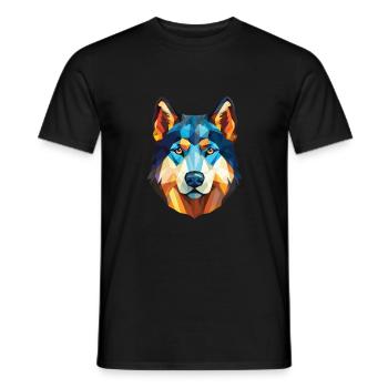 Labrador Husky kanadische Hunderasse Aquarellglas - Männer T-Shirt - Schwarz - Vorne - AI Model Male 178 light (178cm)
