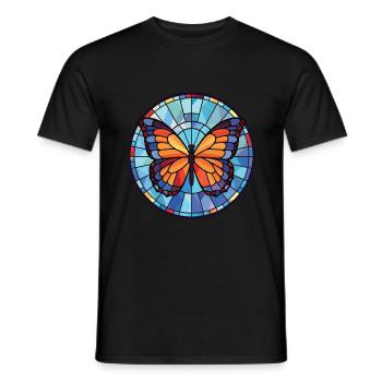 Schmetterling bunte Aquarell Tier Illustration - Männer T-Shirt - Schwarz - Vorne - AI Model Male 178 light (178cm)