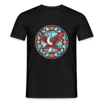 Taube bunte Aquarell-Tier-Haustier-Illustration - Männer T-Shirt - Schwarz - Vorne - AI Model Male 178 light (178cm)