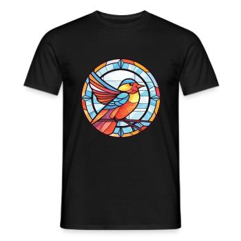 Oiseau Aquarelle Colorée Animal Illustration D’animaux De Compagnie - T-shirt homme - noir - Devant - AI Model Male 178 light (178cm)