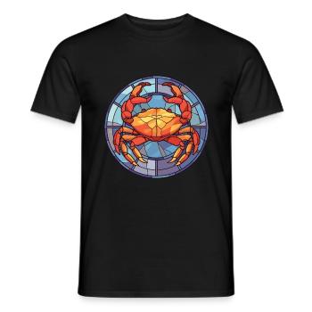 Crab Colorful Watercolor Animal Pet Illustration - Men's T-Shirt - black - Front - AI Model Male 178 light (178cm)