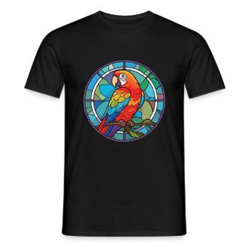 Parrot Colorful Watercolor Animal Pet Illustration - Men's T-Shirt - black - Front - AI Model Male 178 light (178cm)