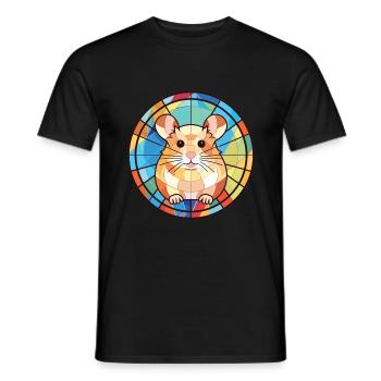 Hamster Buntes Aquarell Tier Illustration - Männer T-Shirt - Schwarz - Vorne - AI Model Male 178 light (178cm)