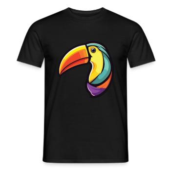 Toucan Coloré Aquarelle Animal Animal Illustration - T-shirt homme - noir - Devant - AI Model Male 178 light (178cm)