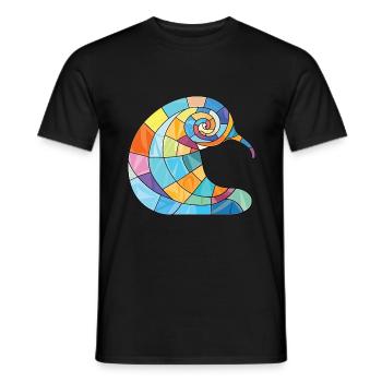 Schnecke, Buntes, Aquarell, Tier, Haustier, Illustration - Männer T-Shirt - Schwarz - Vorne - AI Model Male 178 light (178cm)