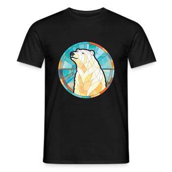 Polar Bear Colorful Watercolor Animal Illustration - Men's T-Shirt - black - Front - AI Model Male 178 light (178cm)