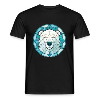 Polar Bear Colorful Watercolor Animal Illustration - Men's T-Shirt - black - Front - AI Model Male 178 light (178cm)