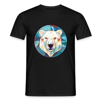 Polar Bear Colorful Watercolor Animal Illustration - Men's T-Shirt - black - Front - AI Model Male 178 light (178cm)