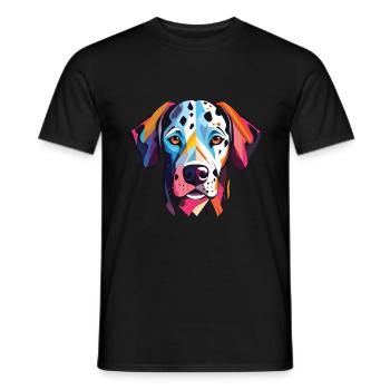 Dalmatiner Hund Buntes Aquarell Tier Karikatur - Männer T-Shirt - Schwarz - Vorne - AI Model Male 178 light (178cm)