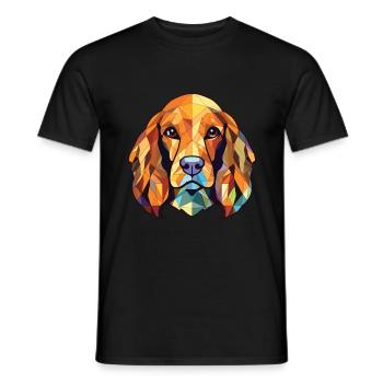 American Cocker Spaniel chien aquarelle colorée - T-shirt homme - noir - Devant - AI Model Male 178 light (178cm)