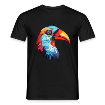 Oiseau Aquarelle Colorée Animal Illustration D’animaux De Compagnie - T-shirt homme - noir - Devant - AI Model Male 178 light (178cm)