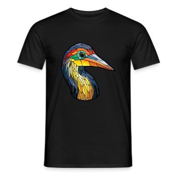 Kormoran bunte Aquarell-Tier-Illustration - Männer T-Shirt - Schwarz - Vorne - AI Model Male 178 light (178cm)