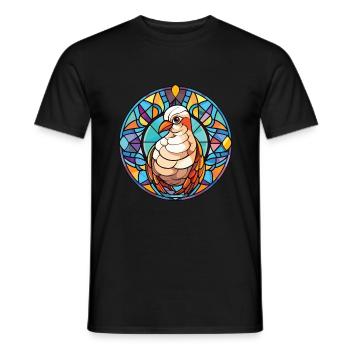 Taube buntes Aquarell Tier Haustier Illustration - Männer T-Shirt - Schwarz - Vorne - AI Model Male 178 light (178cm)