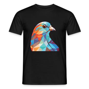Taube bunte Aquarell-Tier-Haustier-Illustration - Männer T-Shirt - Schwarz - Vorne - AI Model Male 178 light (178cm)