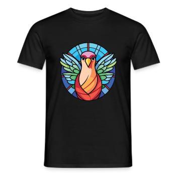 Taube buntes Aquarell Tier Haustier Illustration - Männer T-Shirt - Schwarz - Vorne - AI Model Male 178 light (178cm)