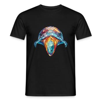 Baleine aquarelle colorée Animal animal de compagnie Illustration - T-shirt homme - noir - Devant - AI Model Male 178 light (178cm)
