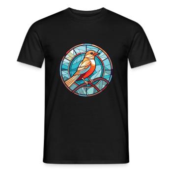 Oiseau Aquarelle Colorée Animal Illustration D’animaux De Compagnie - T-shirt homme - noir - Devant - AI Model Male 178 light (178cm)