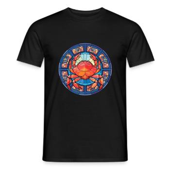 Crab Colorful Watercolor Animal Pet Illustration - Men's T-Shirt - black - Front - AI Model Male 178 light (178cm)