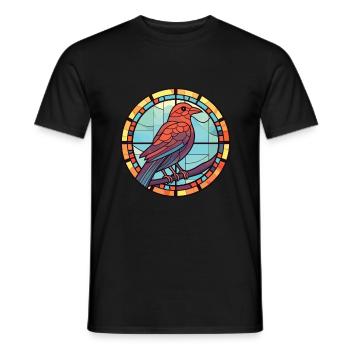 Crow Colorful Watercolor Animal Pet Illustration - Men's T-Shirt - black - Front - AI Model Male 178 light (178cm)