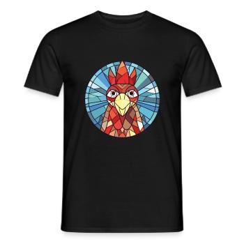 Poule aquarelle colorée Animal animal de compagnie Illustration - T-shirt homme - noir - Devant - AI Model Male 178 light (178cm)