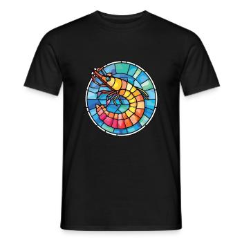 Shrimp Colorful Watercolor Animal Pet Illustration - Men's T-Shirt - black - Front - AI Model Male 178 light (178cm)