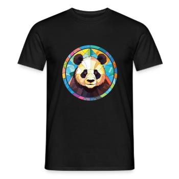 Panda Aquarelle Colorée Animal Illustration D’animaux De Compagnie - T-shirt homme - noir - Devant - AI Model Male 178 light (178cm)
